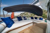 QUESTA-VITA yacht charter: aft deck with awning